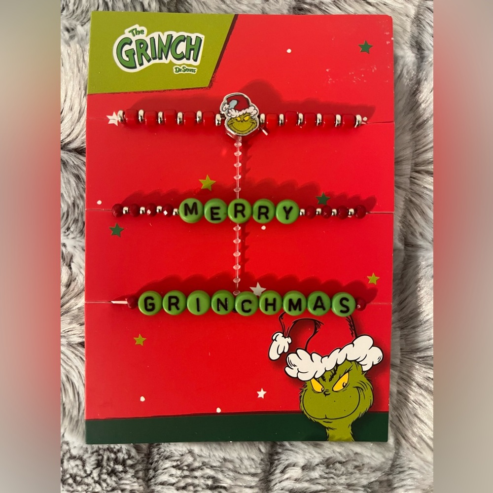 The Grinch “ Grinchmas “ Red and Green Bracelets